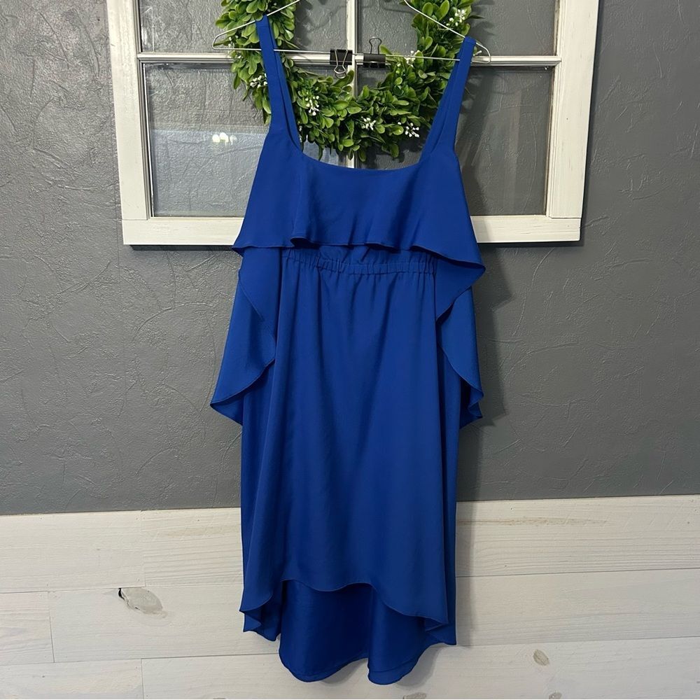 Susana Monaco blue tiered cap style dress women's 4